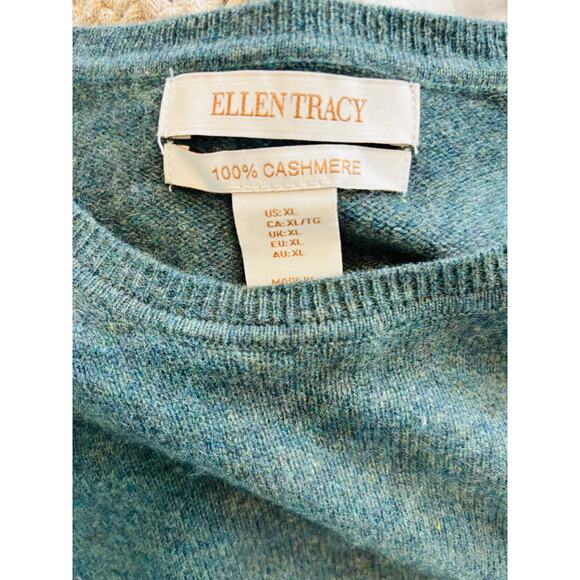 Ellen Tracy Green Cashmere Sweater XL - Picture 4 of 6